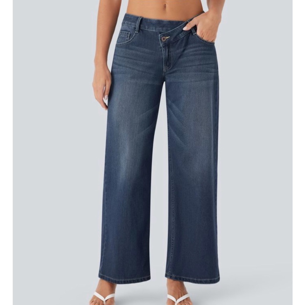 Halara Flex Asymmetrical Low Rise Jeans